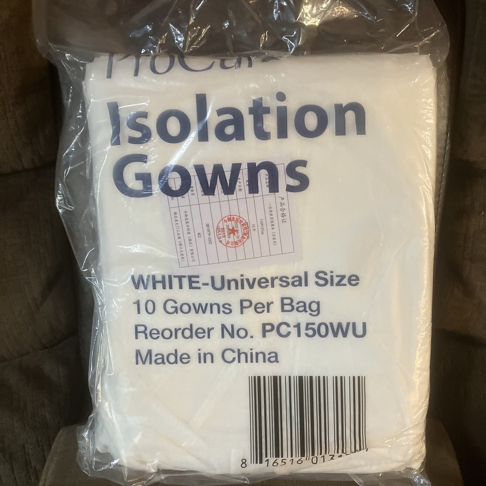 ProCure Isolation Gowns White Quantity 10 PC150WU Universal Size