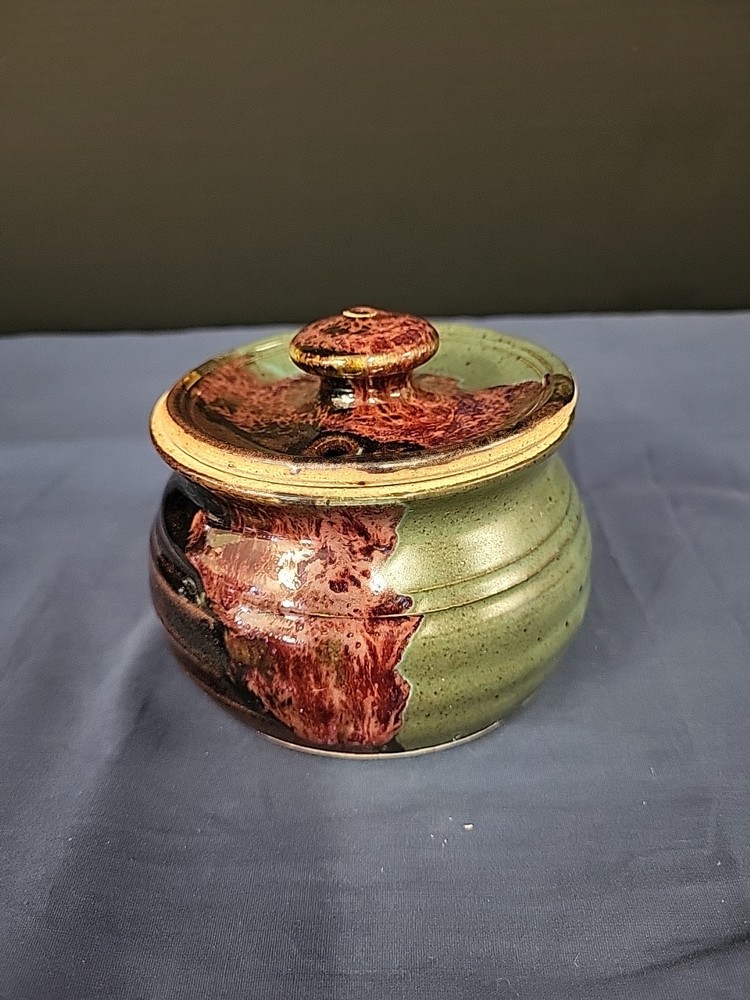 Art Pottery Jar with Lid Handmade