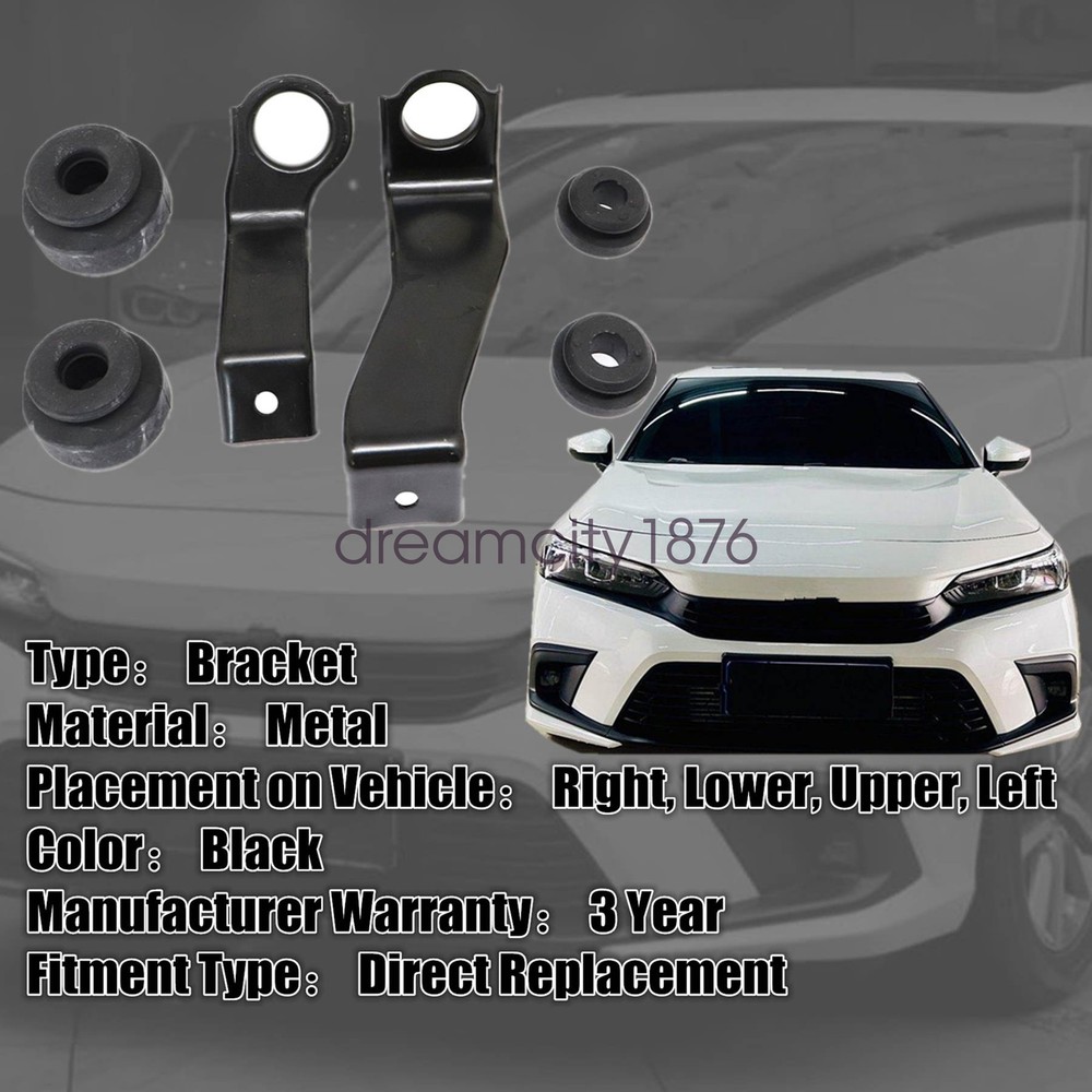 1 Set For Civic 2016-2020 2021 Stay Inter-Cooler Bracket & Bushing Upper Lower