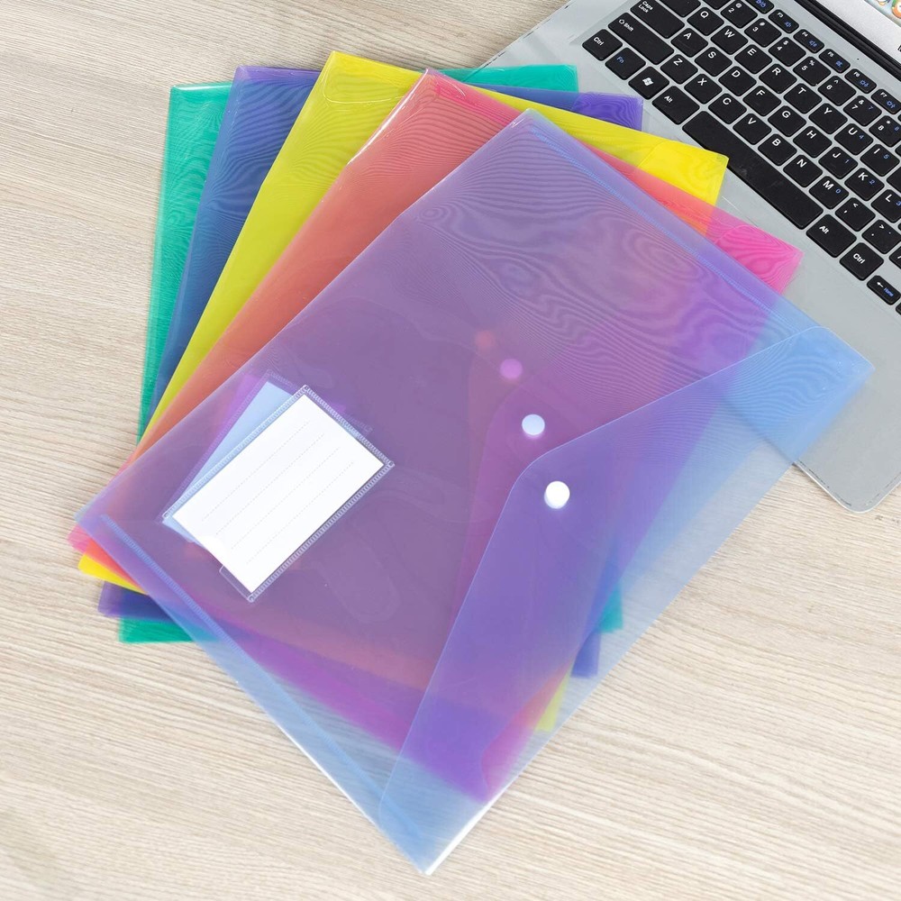Amazon Basics Plastic Envelopes for A4 & Letter Paper with Snap Button, 10-Pack