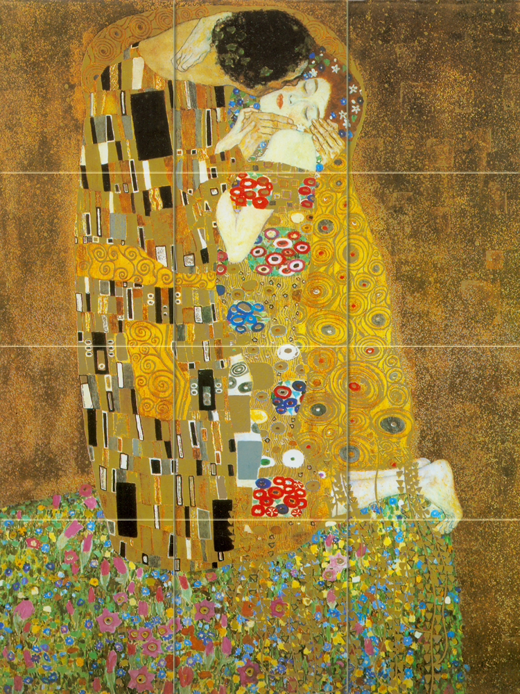 Art Mural Ceramic Kiss Klimt Backsplash Bath Tile #33