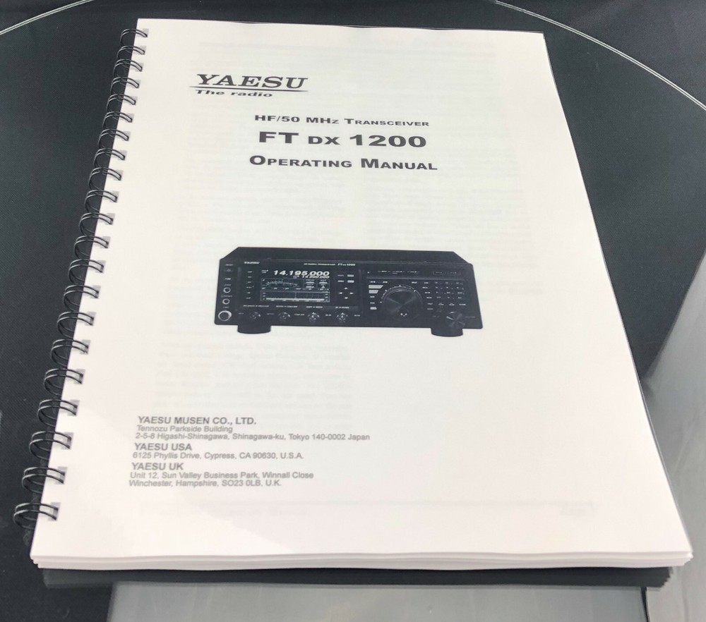 Yaesu FT dx 1200 Transceiver Instruction Manual Operating Guide Coil Bound