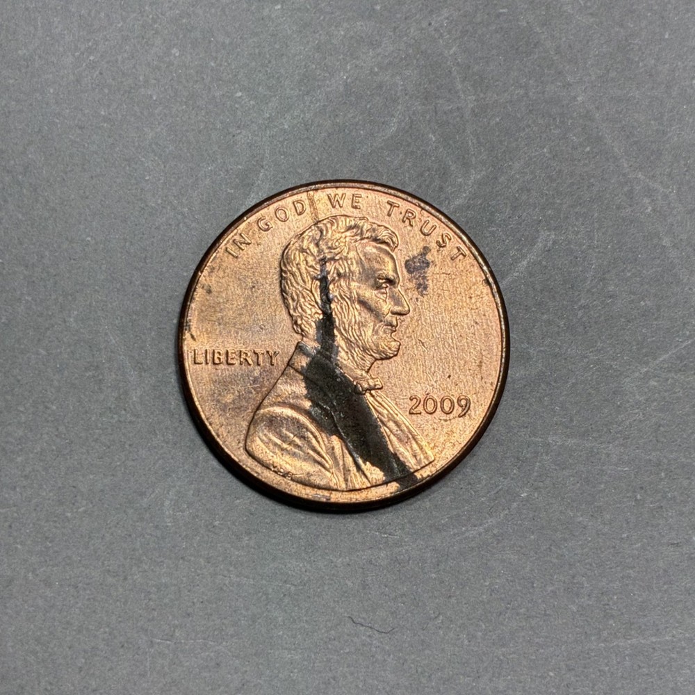 2009 PENNY NO MINT MARK SITTING ON A LOG CIRCULATED