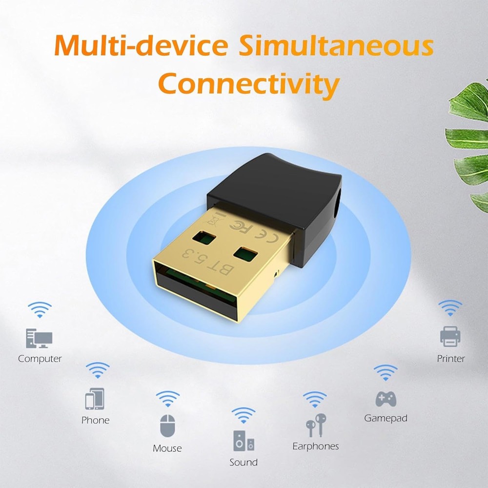 Compact Bluetooth 5.3 USB Adapter - Fast & Reliable Wireless Connections