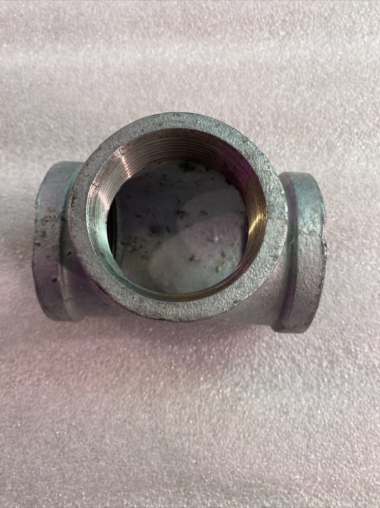 2"x2"x2" Black Galvanized IronTee T Pipe Fitting Threaded