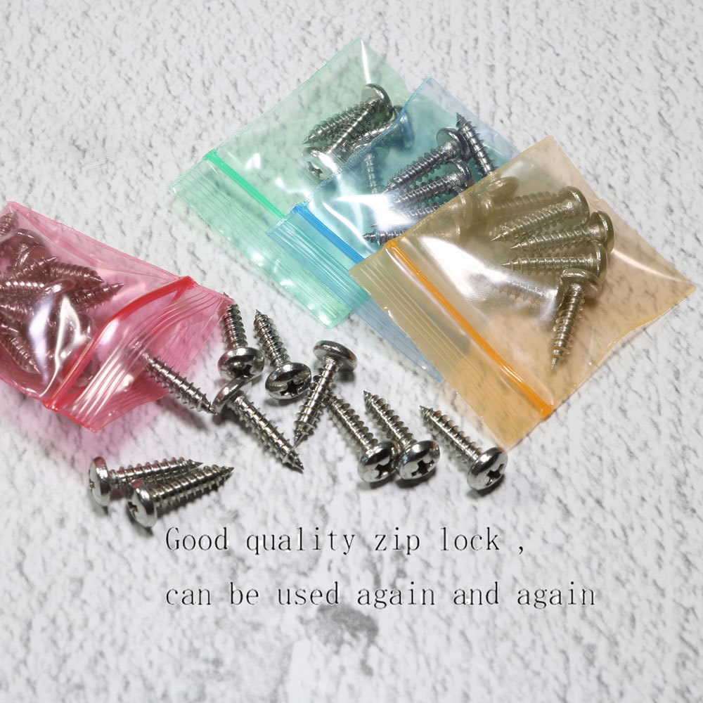 Multiple Sizes Colorful Glossy Poly Plastic Flat Zip Lock Pouch Bag M14