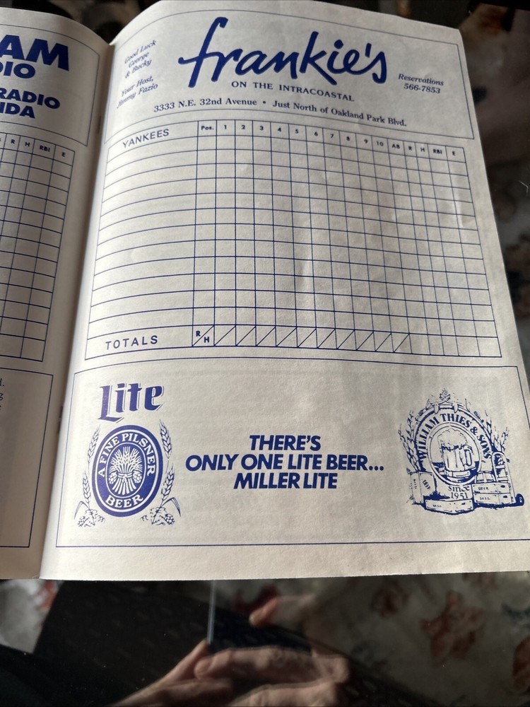 1990 YANKEES vs METS Spring Training SCORECARD PROGRAM