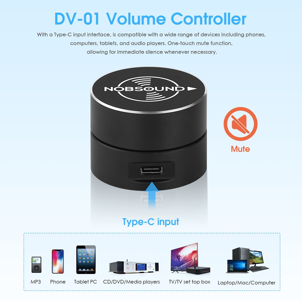 3.5mm/USB Volume Controller Knob for Speaker PC Desktop Lossless Audio Adjuster