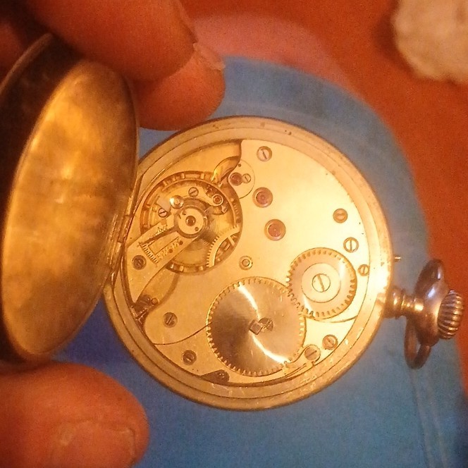 Silver Mechanical Pocket Watch White Dial Arabic Numerals Subdial 1411241