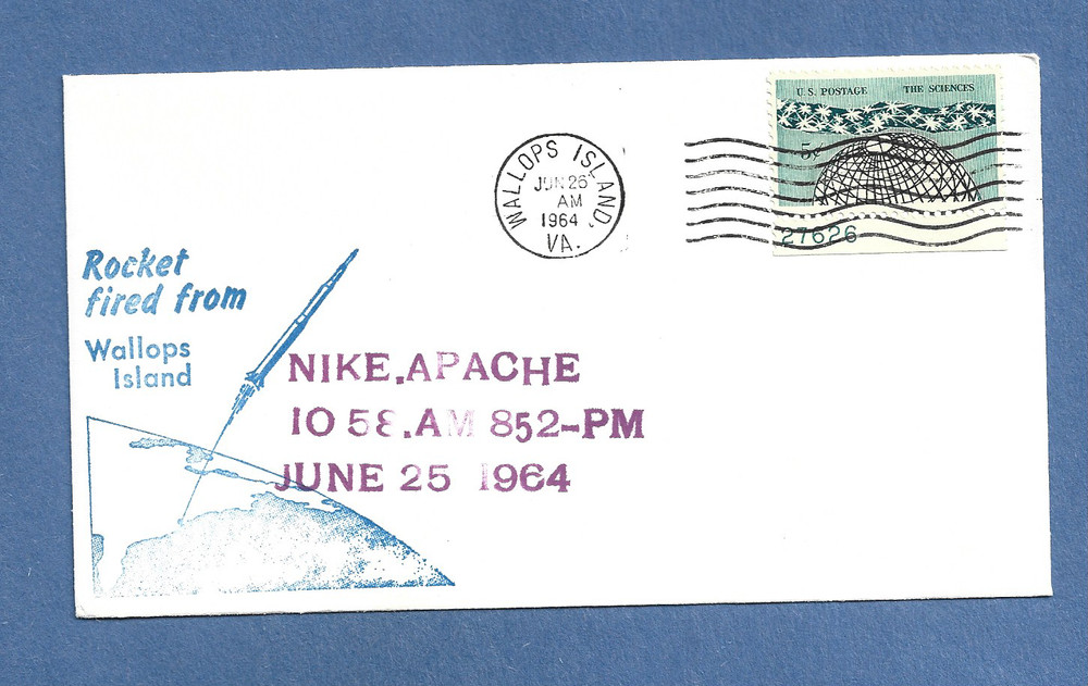 NIKE APACHE ROCKET FIRED JUN 25,1964 WALLOPS ISLAND SWANSON SPACE COVER  NASA