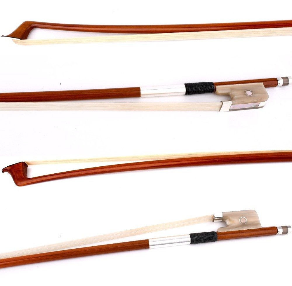 Master Pernambuco Cello Bow 4/4 E.Sartory Copy White OX Parisan eye Silver Stiff