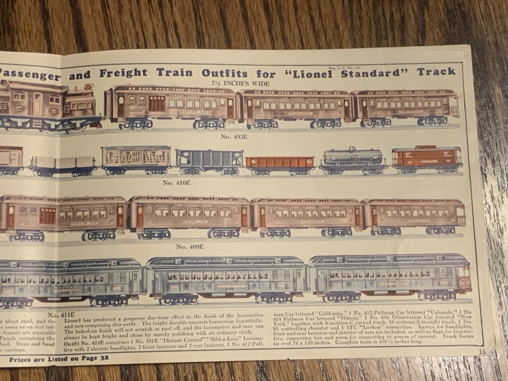 1929 Lionel Train Catalog