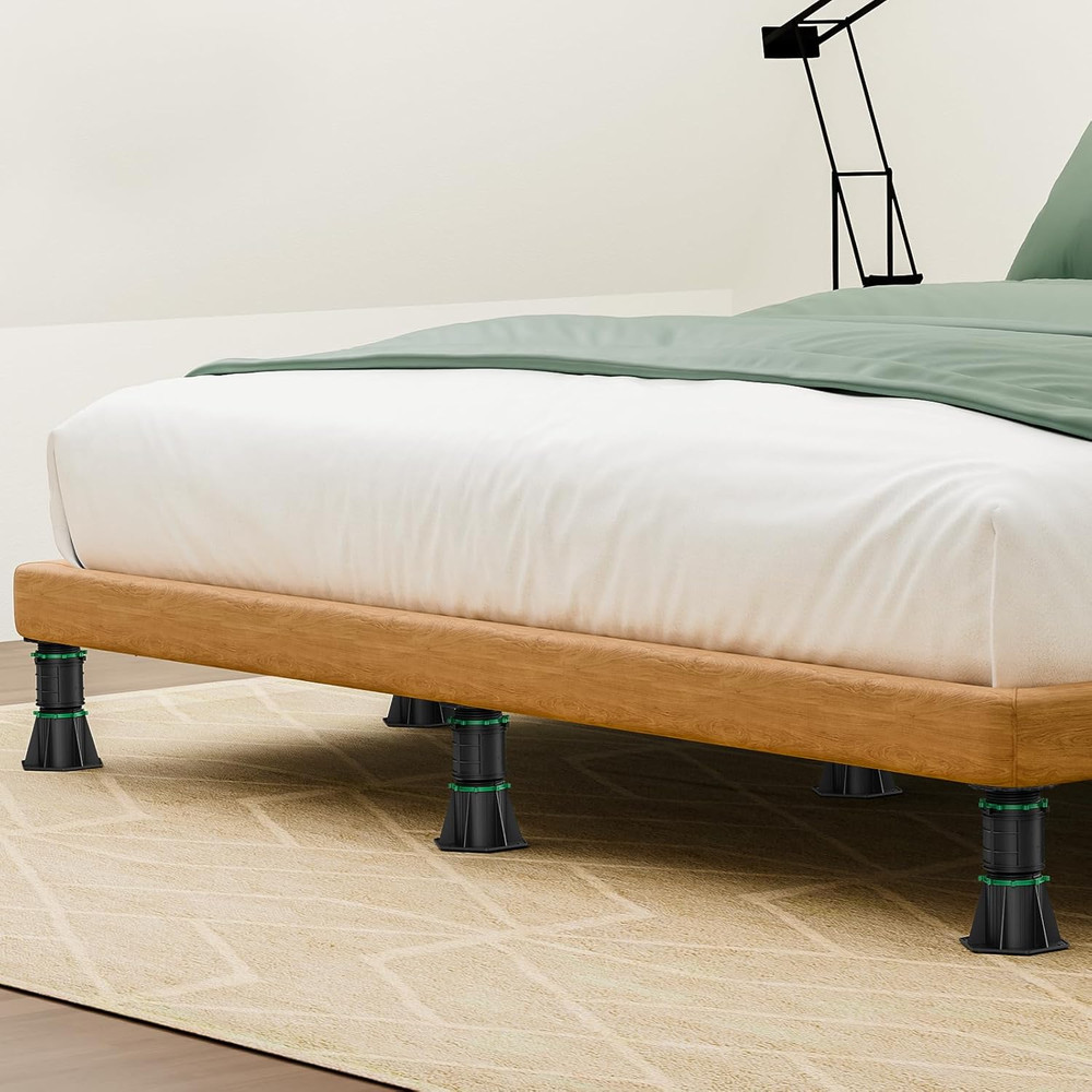 4 Pack Adjustable Bed Support Legs - 8.6"-13" Height Frame Stabilizer, Tool-Free
