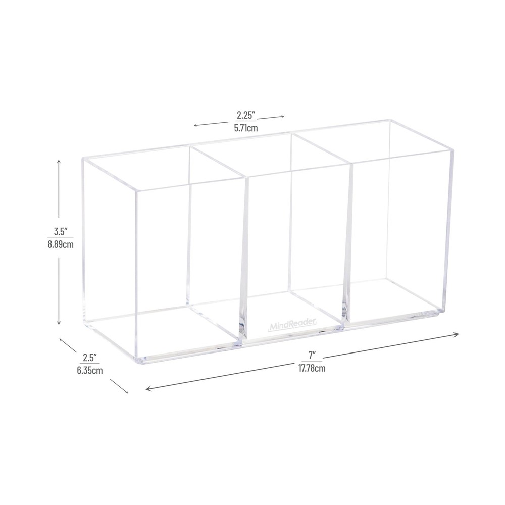 Mind Reader Pen and Accessories Holder, Clear