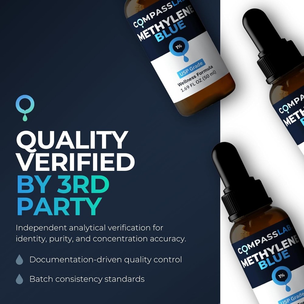 MB 1% Solution, 50 mL – Glass Bottle – Compass Laboratory