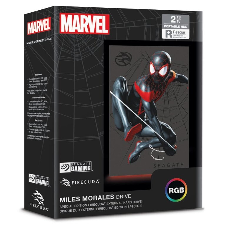 Marvel Miles Morales SPIDER-MAN 2TB External Hard-Drive by Seagate