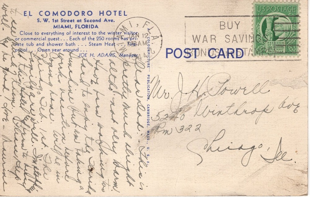 EL COMODORO HOTEL, MIAMI, FL - PC5576