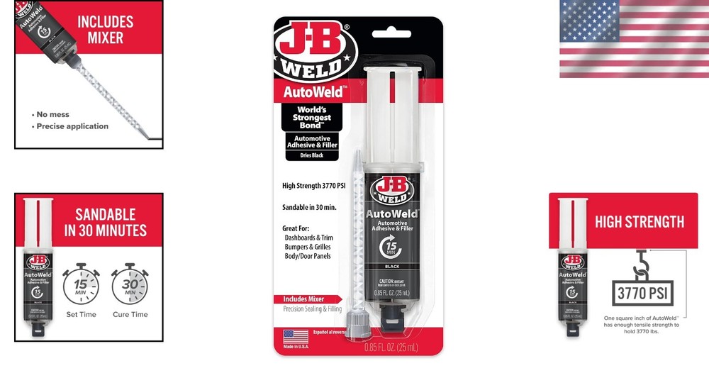 Fast Drying 25ml AutoWeld Black Paste - Versatile Adhesive for Craft & Repair