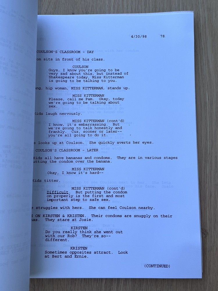 1998 Never Been Kissed Original Script Drew Barrymore Abby John Silverstein