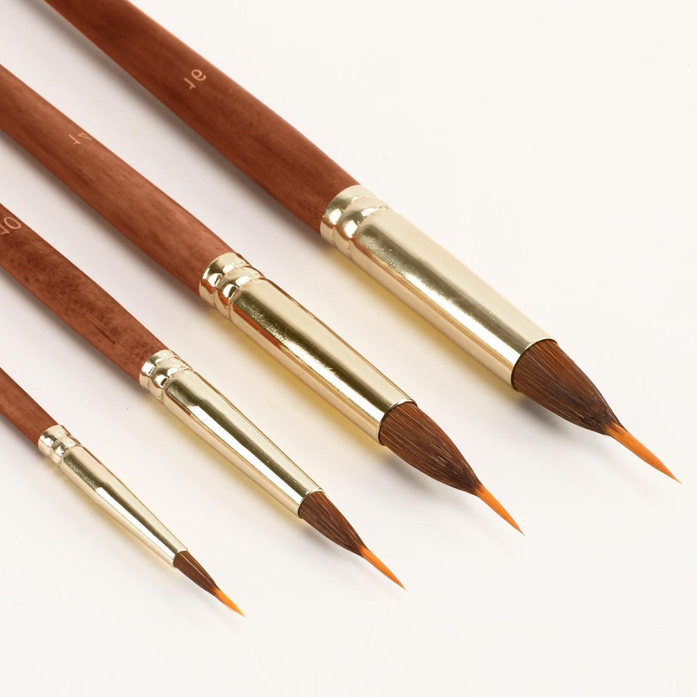 Brushes Set, 4Pcs Extended Needle Point Brushes Professional Extra Long Point...
