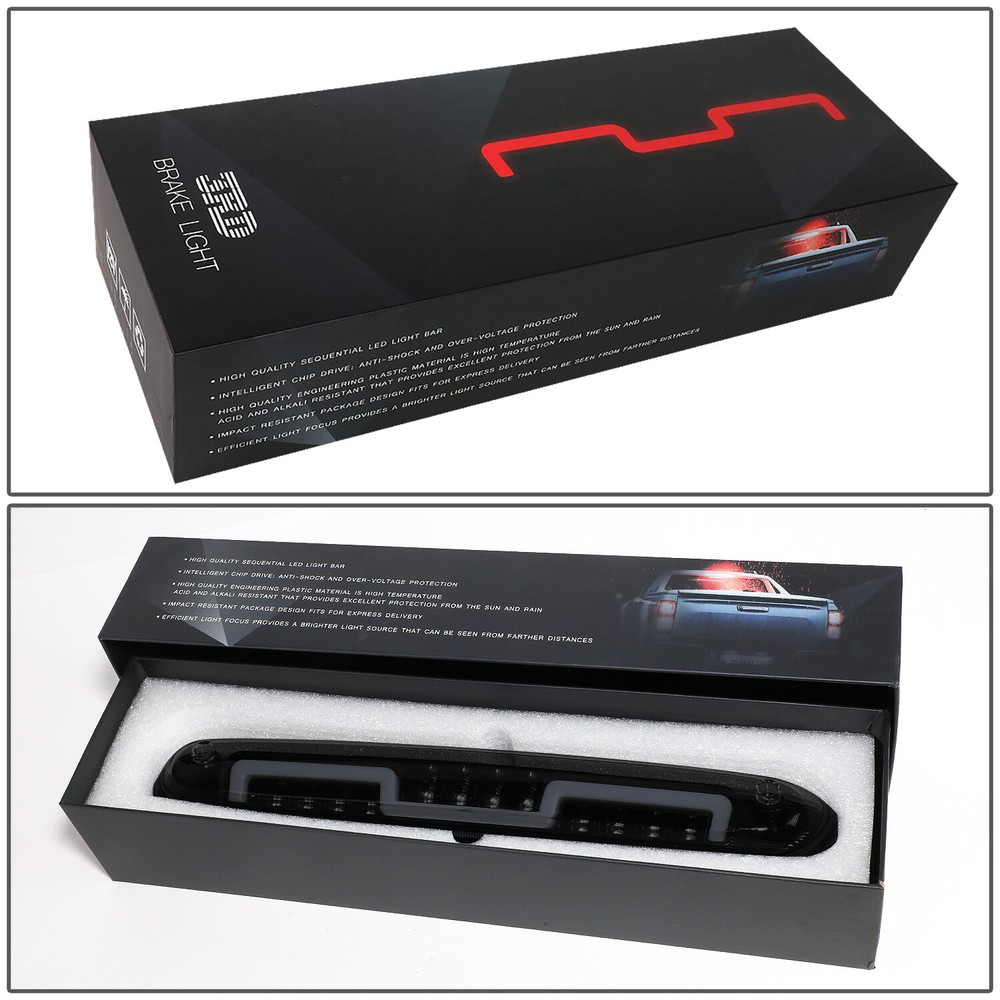 NUVISION SEQUENTIAL LED SMOKE REAR 3RD THIRD BRAKE LIGHT FOR 2007-2014 SILVERADO