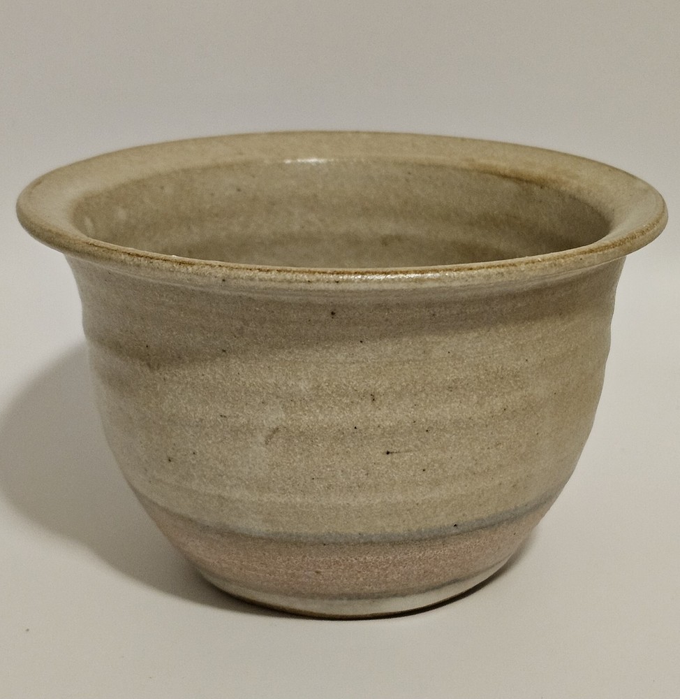 Small Stoneware Pottery Planter Multicolor Signed About 3" High 4.5" Wide