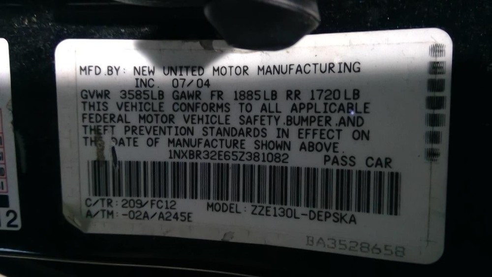 Engine ECM Electronic Control Module Right Hand Dash Fits 05 Corolla 3767578