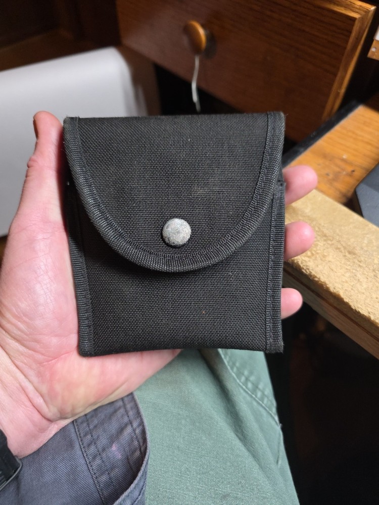 Handcuff Pouch Holder Black Nylon 5" x 5" with Belt Loop Closed Top Snap Closure