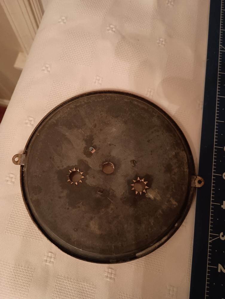 Antique Clock Face, Bezel, Glass, 6" diameter