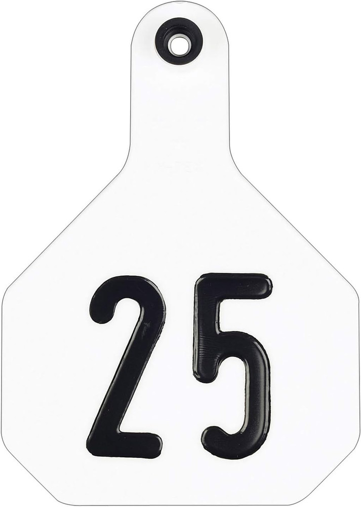 4 Star Large Cattle Ear Tags White Numbered 101-125