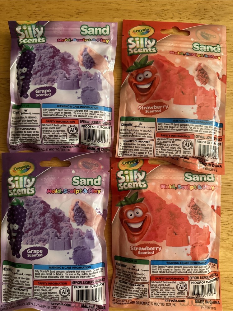 Crayola Silly Scents Sand, 4 Pack 2 - Strawberry And 2- Grape. 3+