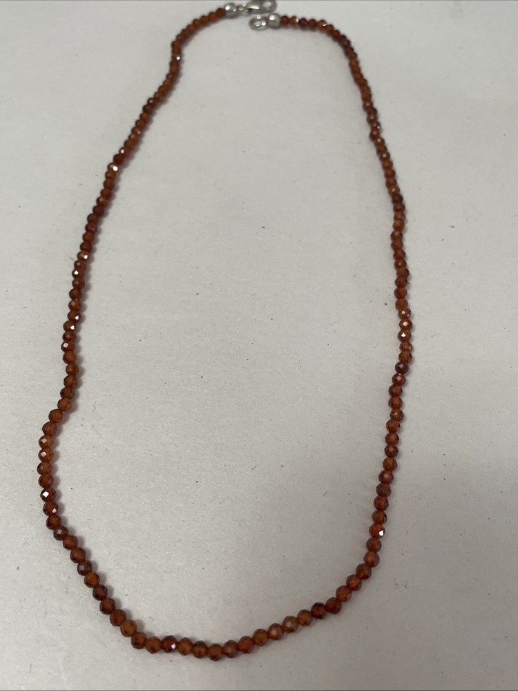 925 Stone Bead Necklace 17” Long