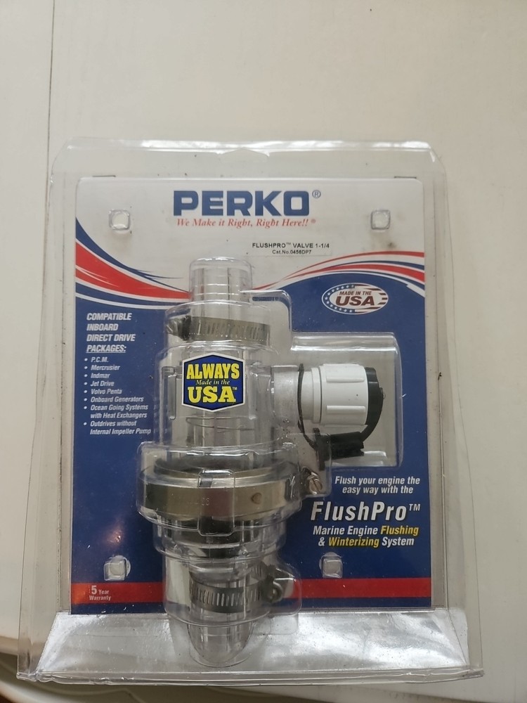 PERKO FLUSH PRO VALVE KIT 1-1/4" 0457DP7 COMP ENGINE FLUSH KIT FACTORY SEALED