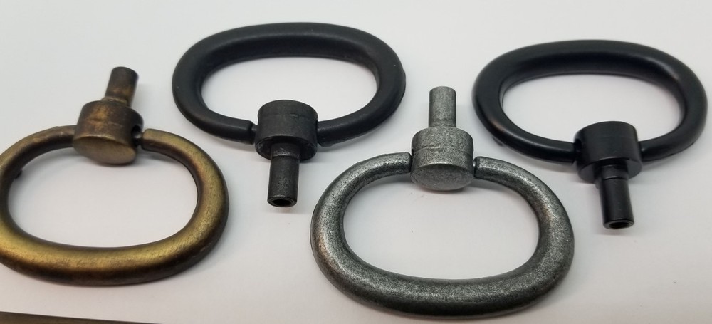 Distressed Black Single Horizontal Mission Style Drawer Pull zinc antique old