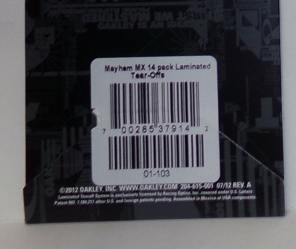 OAKLEY MAYHEM LAMINATED TEAROFFS 14 PACK