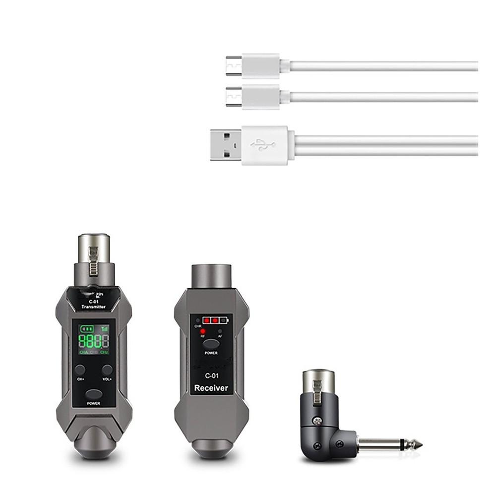 Rechargeable Plug-on Microphone Wireless System Transmitter&Receiver&XLR Adapter