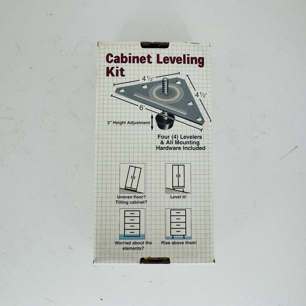Cabinet Leveling Kit Large Cabinets Includes 4 Triangular Plates 2” Adjustment