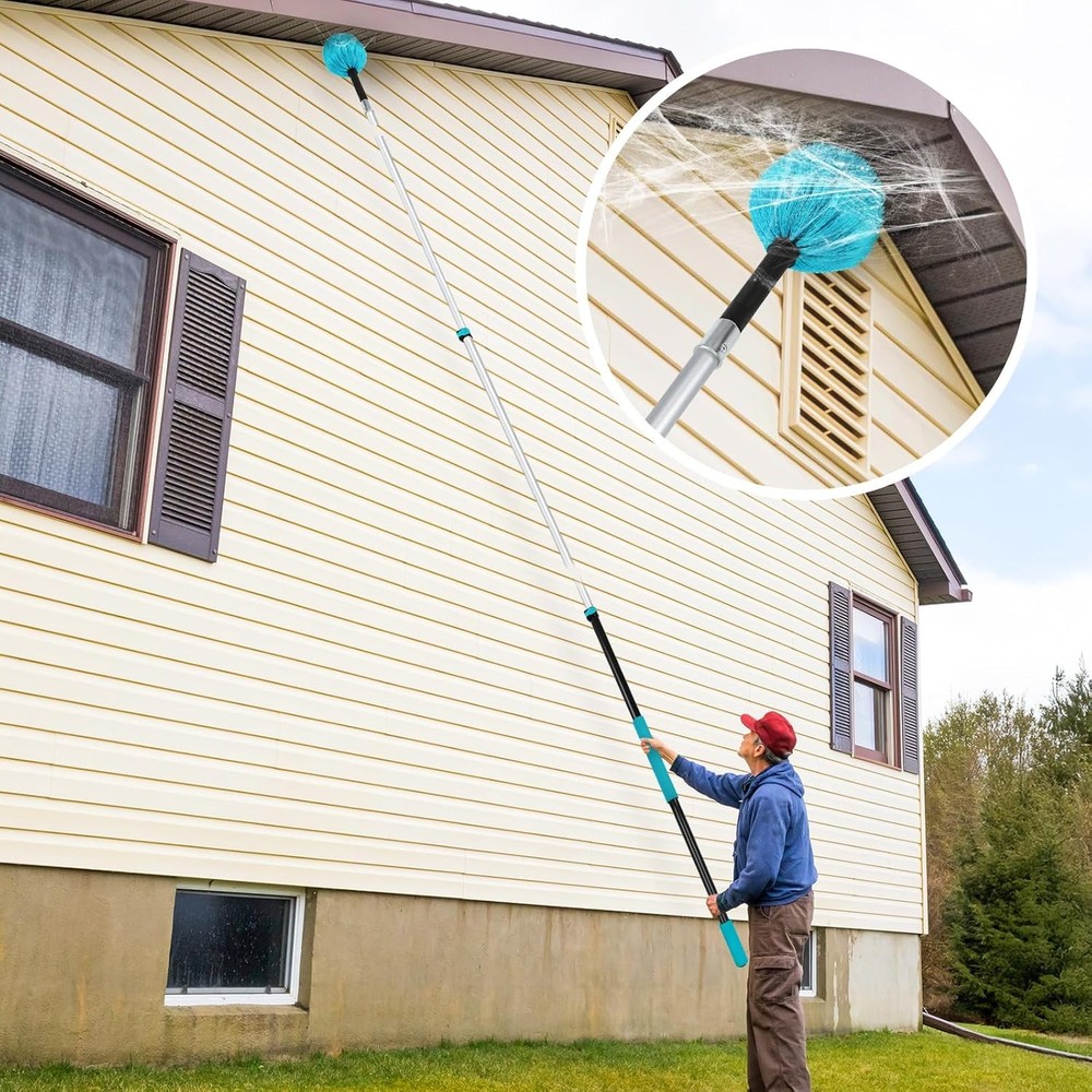 Mavriz 5-12 FT Spider Web Brush with Pole, Cobweb Duster with Extension Pole for