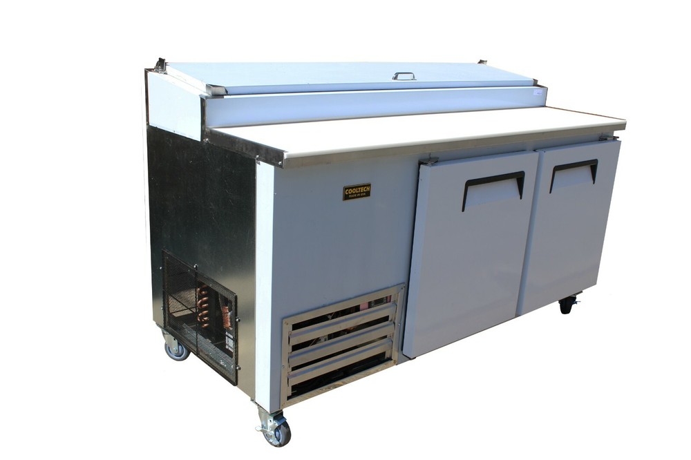 New Cooltech 2 Door Refrigerated Pizza Prep Table 67"