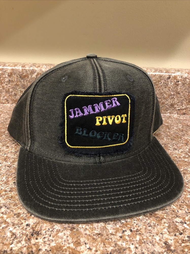 Roller Derby Patch Denim Jammer Pivot Blocker Snap Back Hat