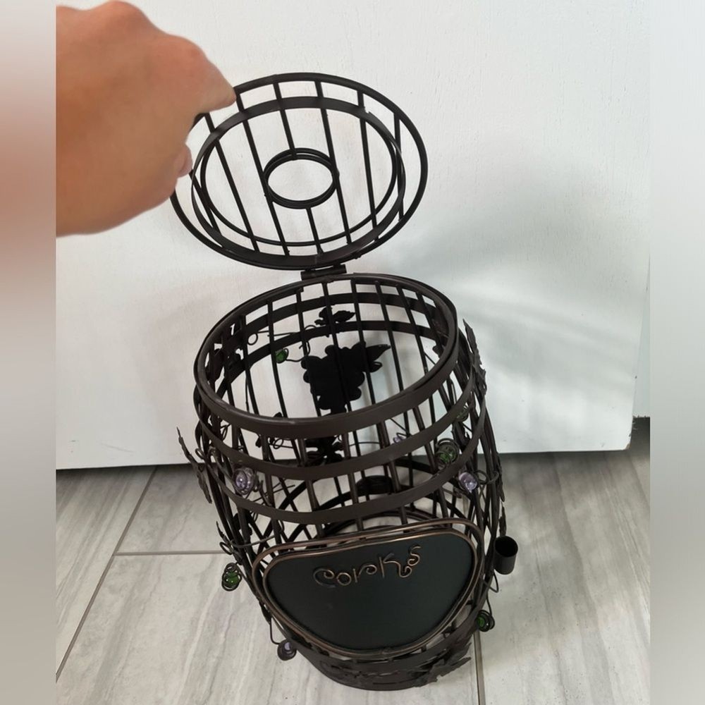 Wine cork metal carrier