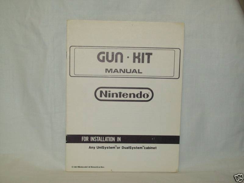 Gun Kit Arcade Game Manual Original