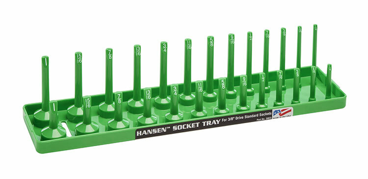 Hansen Global 3803 3/8" Dr. SAE Socket Organizer GREEN