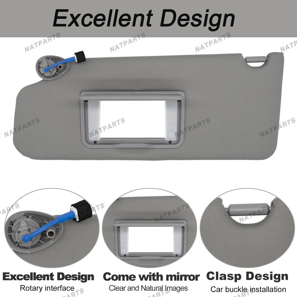 Left Driver Side Sun Visor w/ Light for Honda Pilot 2009-2015 83280SZAA01ZA