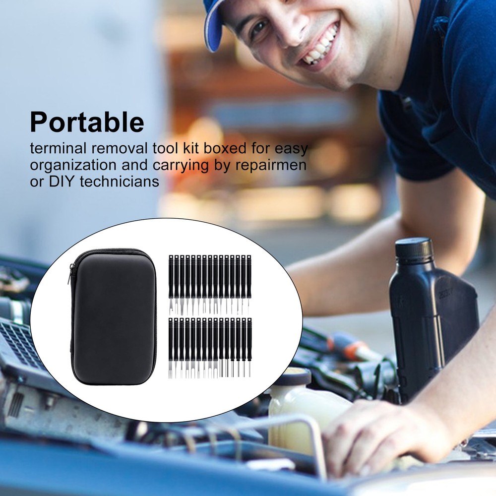 30Pcs Terminal Pin Removal Tool Kit Extractor Electrical Wire Connector Release