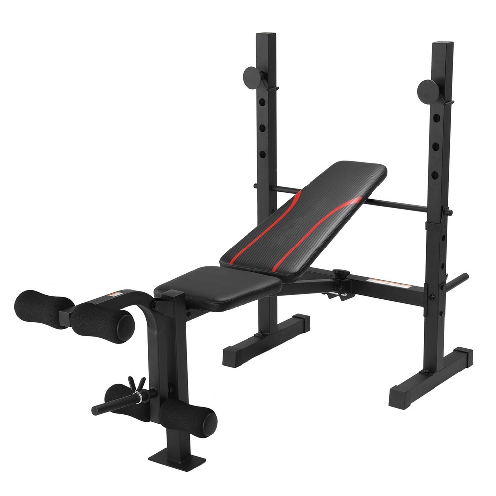 600LBS 8in1 Multi-Function Weight Bench with Squat Rack Adjustable for Home Gym