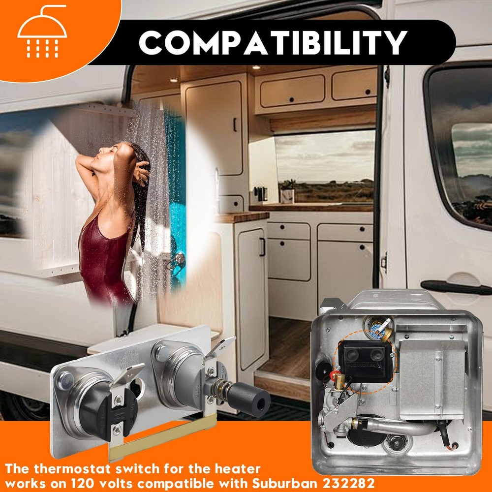 232282 RV Water Heater Thermostat Switch 120V, Thermostats for Suburban