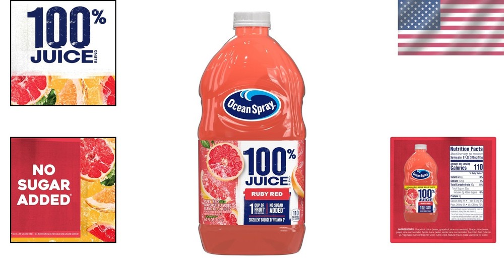 60 Fl Oz Ruby Red Grapefruit Juice - No Artificial Flavors, Just Pure Juice