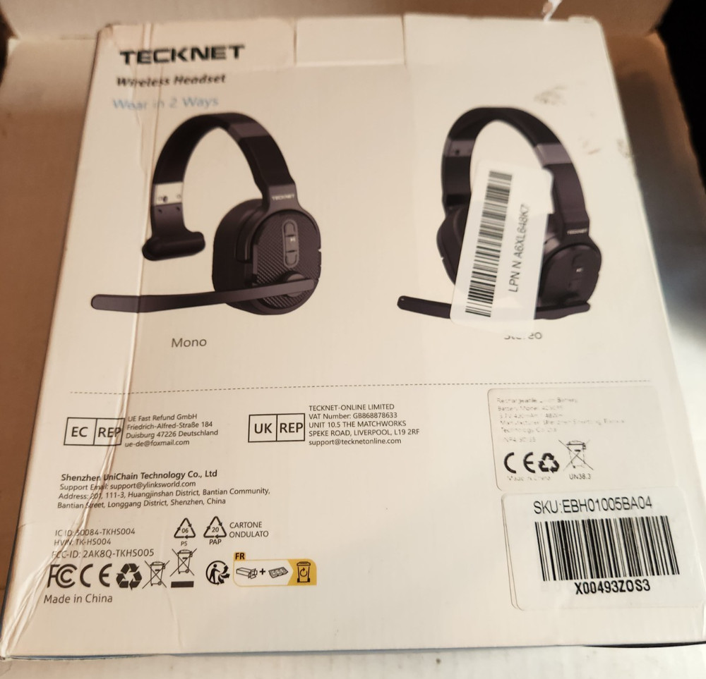 Tecknet Wireless Headset TK-HS005