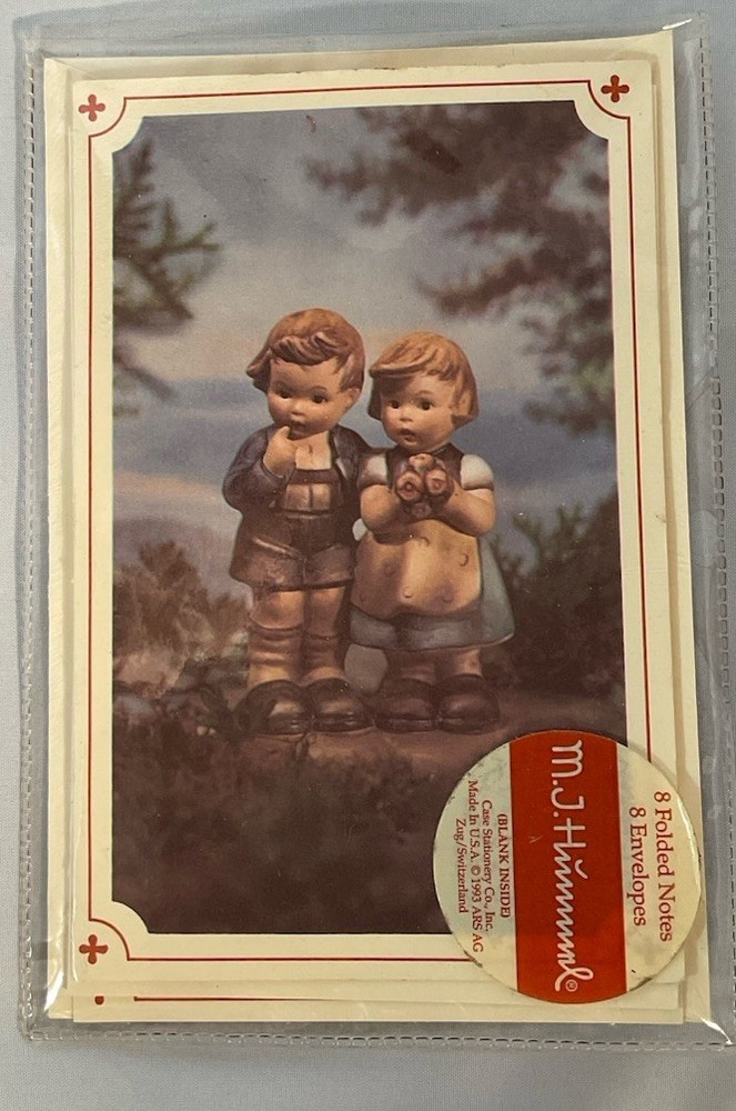 Three M.J. Hummel Goebel Folded Note Cards & Envelopes From 1993 ~ Blank Inside